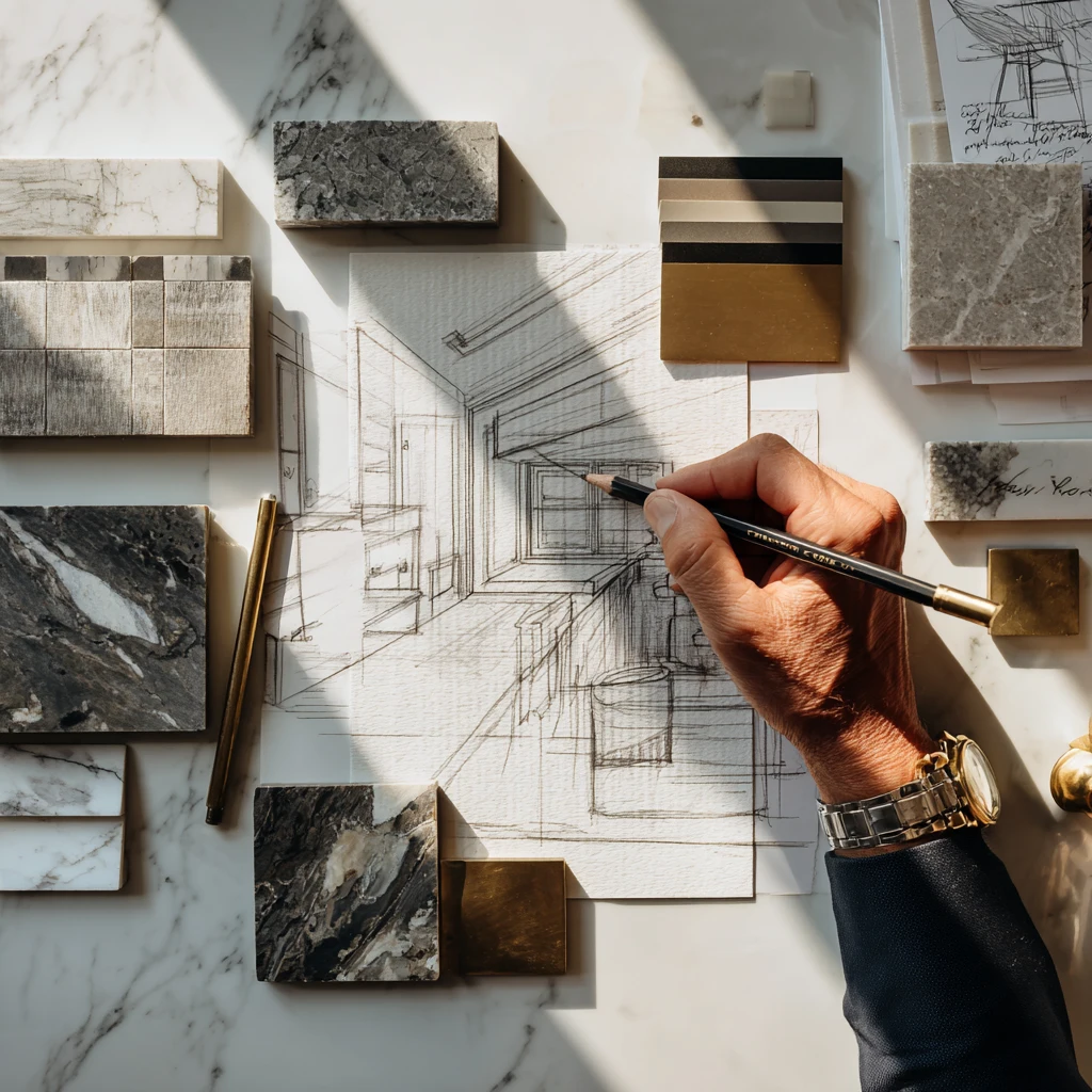 Elegant furniture design sketch